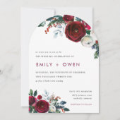Invitation de mariage floral d'hiver (Devant)