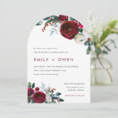Invitation de mariage floral d'hiver (Debout devant)