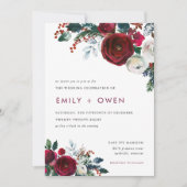 Invitation de mariage floral d'hiver (Devant)