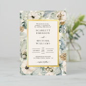 Invitation de Mariage floral d'hiver (Debout devant)