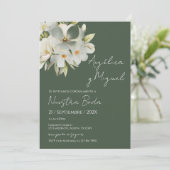Invitation de mariage floral élégant (Debout devant)