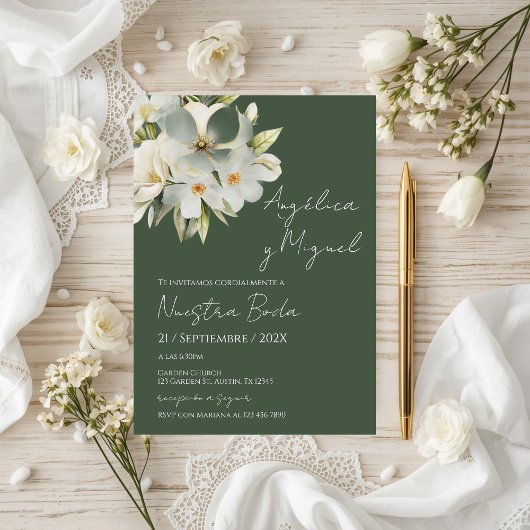 Invitation de mariage floral élégant