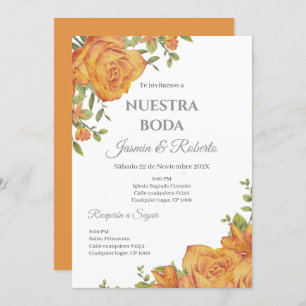 Invitation de mariage floral en espagnol