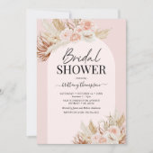 Invitation de mariage floral en herbe de Pampas ro (Devant)