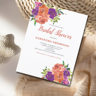 Invitation de mariage floral en terre cuite