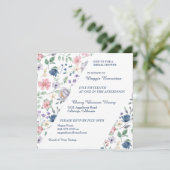 Invitation de mariage floral fantaisie peinte (Debout devant)