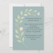 Invitation de mariage floral, fleurs sauvages (Dos)