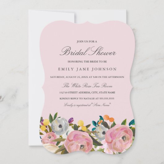 Invitation de mariage Floral Garden Rose (Devant)