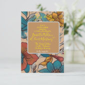 invitation de mariage floral marron (Debout devant)