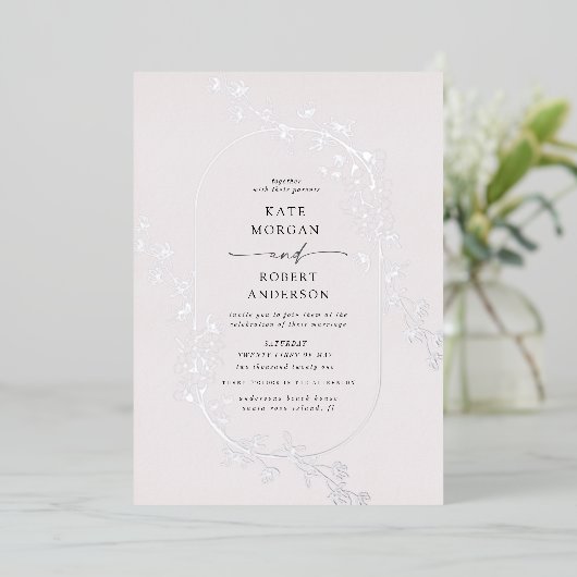 Invitation de Mariage floral moderne (Debout devant)