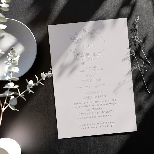 Invitation de Mariage floral moderne