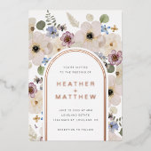 Invitation de Mariage floral moderne (Recto)