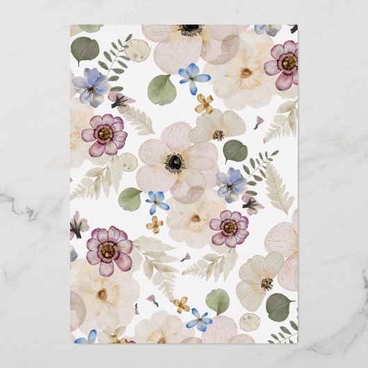 Invitation de Mariage floral moderne (Verso)