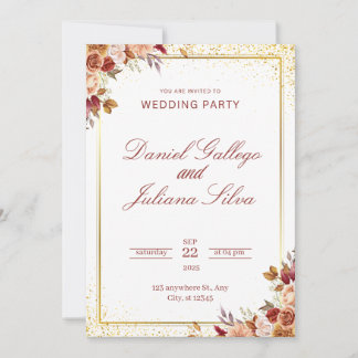 Invitation de mariage floral opulente