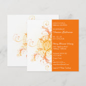 Invitation de mariage floral orange moderne (Devant / Derrière)