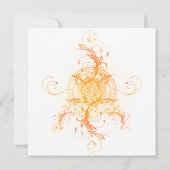 Invitation de mariage floral orange moderne (Dos)