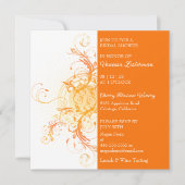 Invitation de mariage floral orange moderne (Devant)