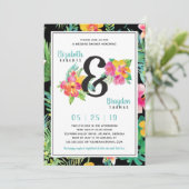 Invitation de mariage floral pour une fête prénupt (Debout devant)