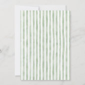 Invitation de mariage floral rayé vert pour une fê (Dos)