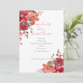 Invitation de mariage floral rose (Debout devant)