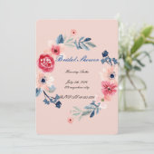 Invitation de mariage floral rose  (Debout devant)