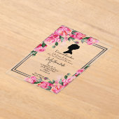 Invitation de mariage floral rose (Poser)