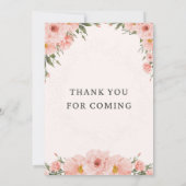 Invitation de Mariage Floral Rose (Dos)