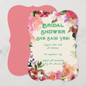 Invitation de mariage floral rose botanique (Devant / Derrière)