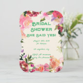 Invitation de mariage floral rose botanique (Debout devant)