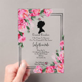 Invitation de mariage floral rose pour une fête pr (In situ (ordinateur de poche))