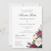 Invitation de mariage floral rouge Invitation Spa (Devant)