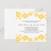 Invitation de mariage floral simple Jaune (Devant / Derrière)