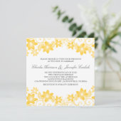 Invitation de mariage floral simple Jaune (Debout devant)