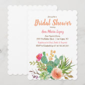 Invitation de mariage floral succulent cactus (Devant / Derrière)