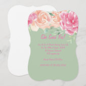 Invitation de mariage floral vert (Devant / Derrière)
