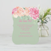 Invitation de mariage floral vert (Debout devant)