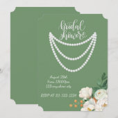 Invitation de mariage floral vert perlé (Devant / Derrière)