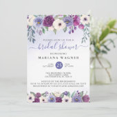 Invitation de mariage floral violet fuchsia mariag (Debout devant)
