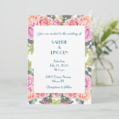 Invitation de mariage florale (Debout devant)