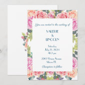 Invitation de mariage florale (Devant / Derrière)