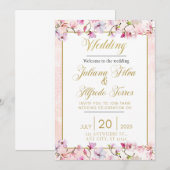 Invitation de mariage florale (Devant / Derrière)