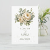 Invitation de mariage florale (Debout devant)