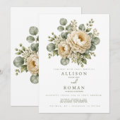 Invitation de mariage florale (Devant / Derrière)
