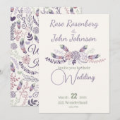 Invitation de mariage florale (Devant / Derrière)