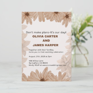 Invitation de mariage florale
