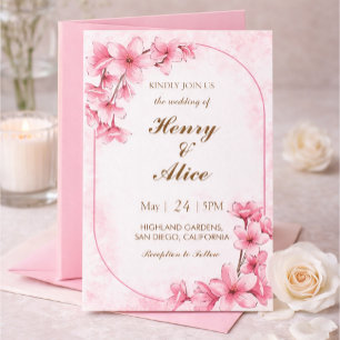 Invitation de mariage florale à la Fleur de Cerisi