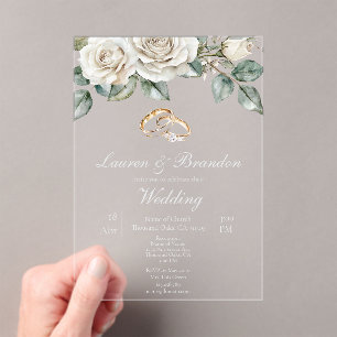 Invitation de mariage florale à la verdure acryliq