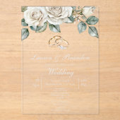 Invitation de mariage florale à la verdure acryliq (Recto)