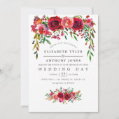 Invitation de mariage florale à l'aquarelle (Devant)