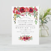 Invitation de mariage florale à l'aquarelle (Debout devant)